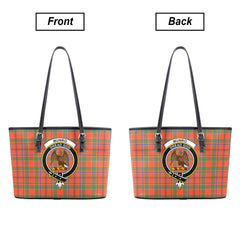 Munro Ancient Tartan Crest Leather Tote Bag