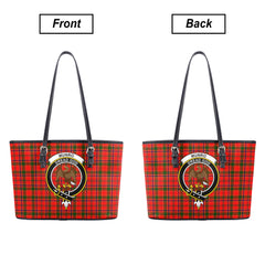 Munro Modern Tartan Crest Leather Tote Bag