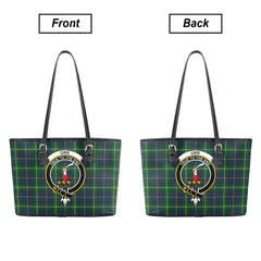 Orr Tartan Crest Leather Tote Bag