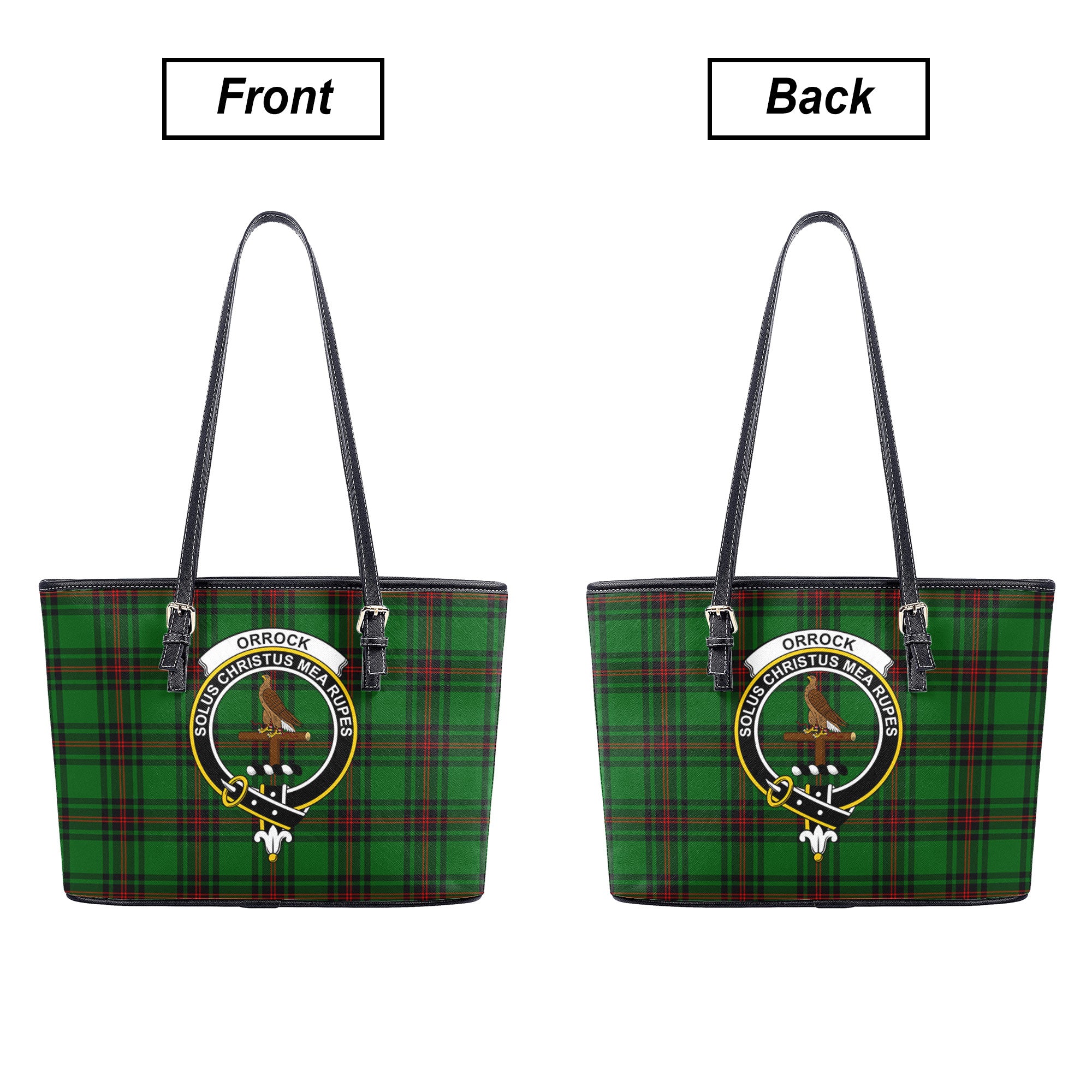 Orrock Tartan Crest Leather Tote Bag