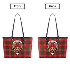 Rattray Modern Tartan Crest Leather Tote Bag