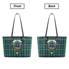 Rose Hunting Ancient Tartan Crest Leather Tote Bag