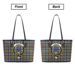 Stirling (of Cadder-Present Chief) Tartan Crest Leather Tote Bag