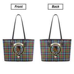 Stirling (of Keir) Tartan Crest Leather Tote Bag