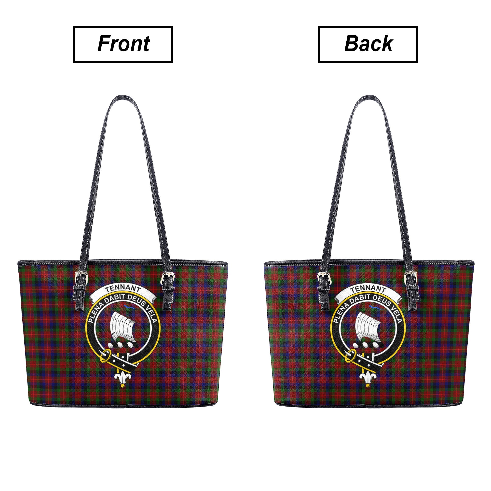 Tennant Tartan Crest Leather Tote Bag