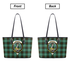 Wallace Hunting Ancient Tartan Crest Leather Tote Bag