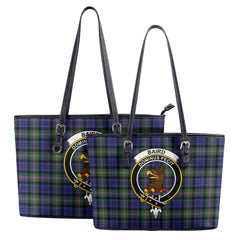 Baird Modern Tartan Crest Leather Tote Bag