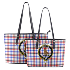 Boswell Modern Tartan Crest Leather Tote Bag