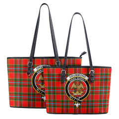 Drummond of Perth Tartan Crest Leather Tote Bag