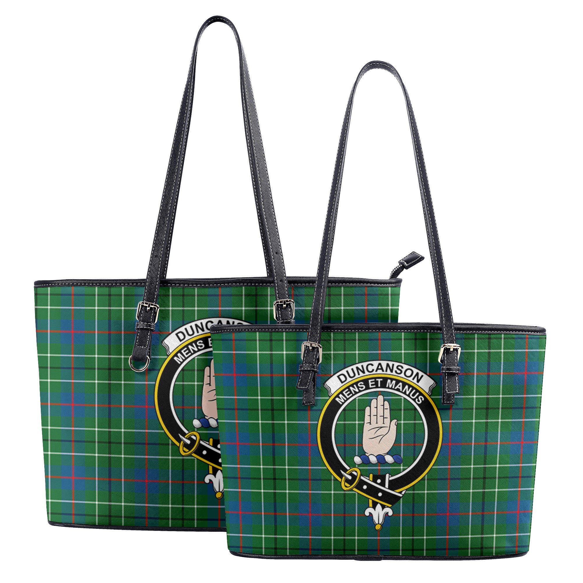 Duncanson Tartan Crest Leather Tote Bag