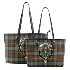 Fergusson Weathered Tartan Crest Leather Tote Bag