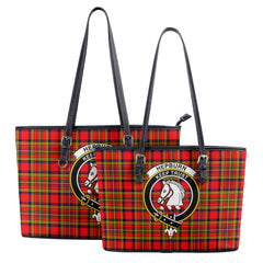 Hepburn Tartan Crest Leather Tote Bag