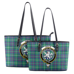 Inglis Ancient Tartan Crest Leather Tote Bag