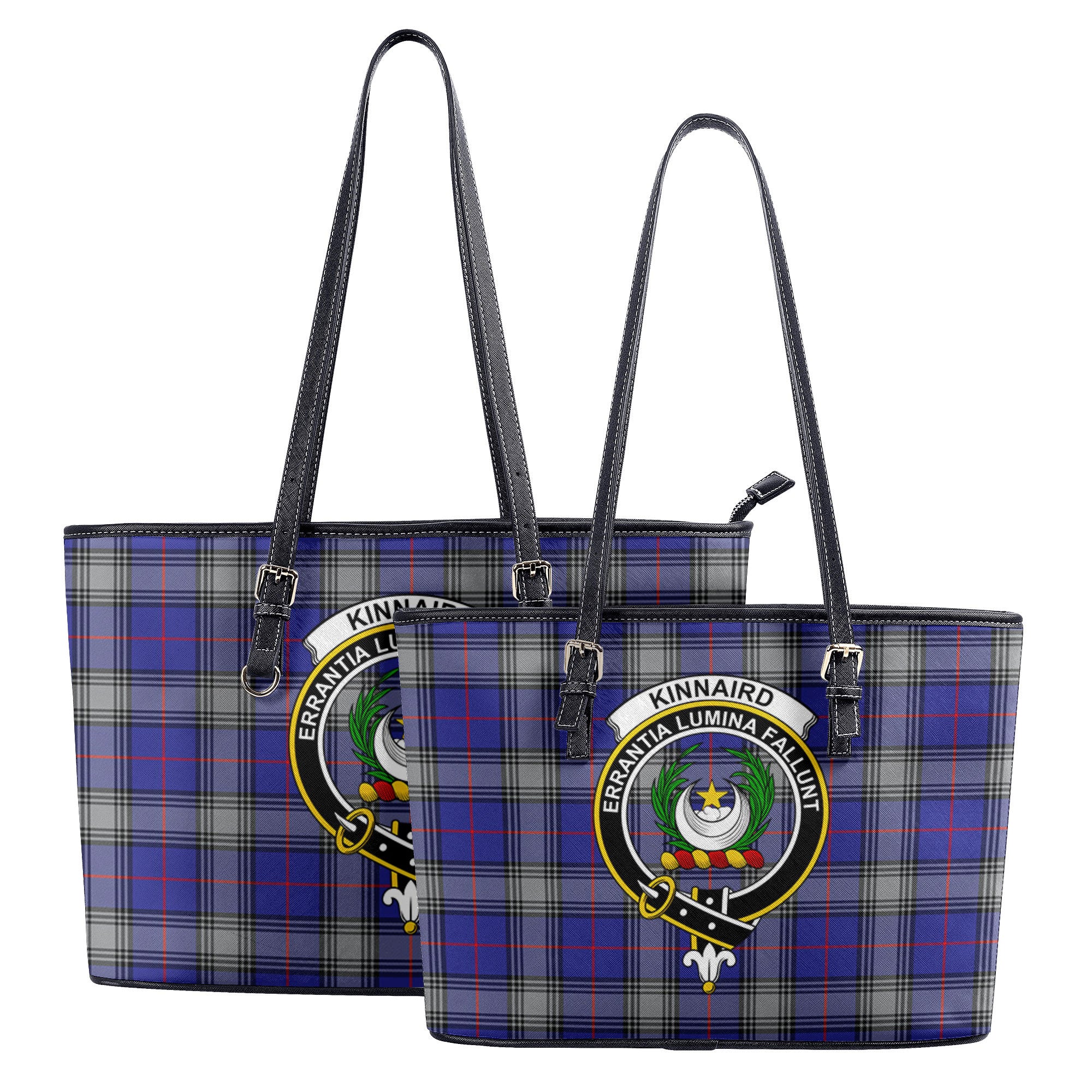 Kinnaird Tartan Crest Leather Tote Bag