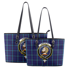 Kirkaldy Tartan Crest Leather Tote Bag