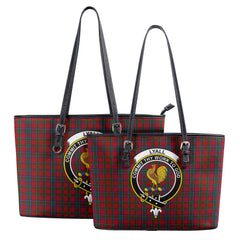 Lyall Tartan Crest Leather Tote Bag