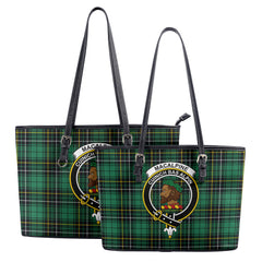 MacAlpine Ancient Tartan Crest Leather Tote Bag