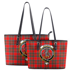 MacBain Tartan Crest Leather Tote Bag