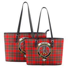 MacBean Tartan Crest Leather Tote Bag