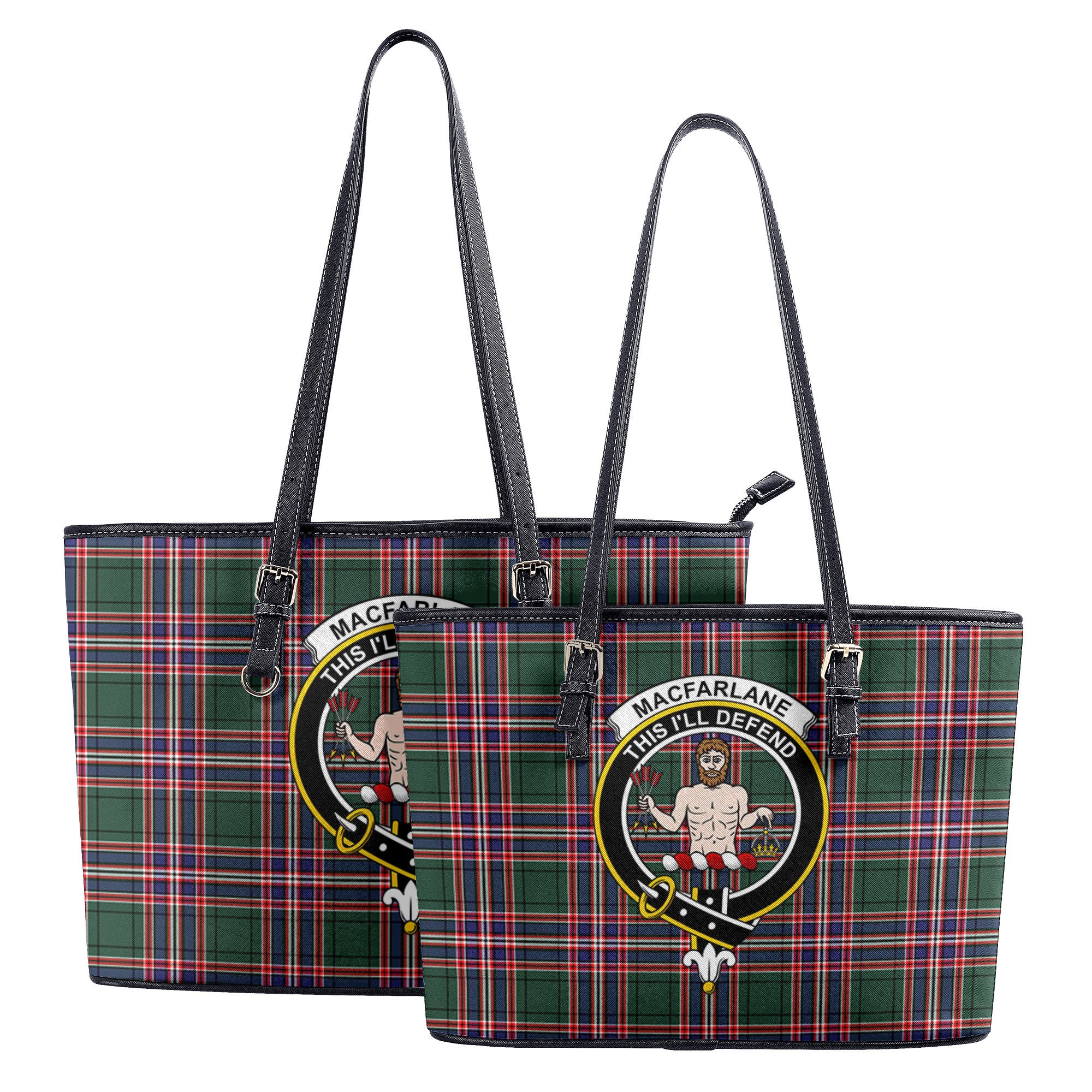 MacFarlane Hunting Modern Tartan Crest Leather Tote Bag – Scotsprint