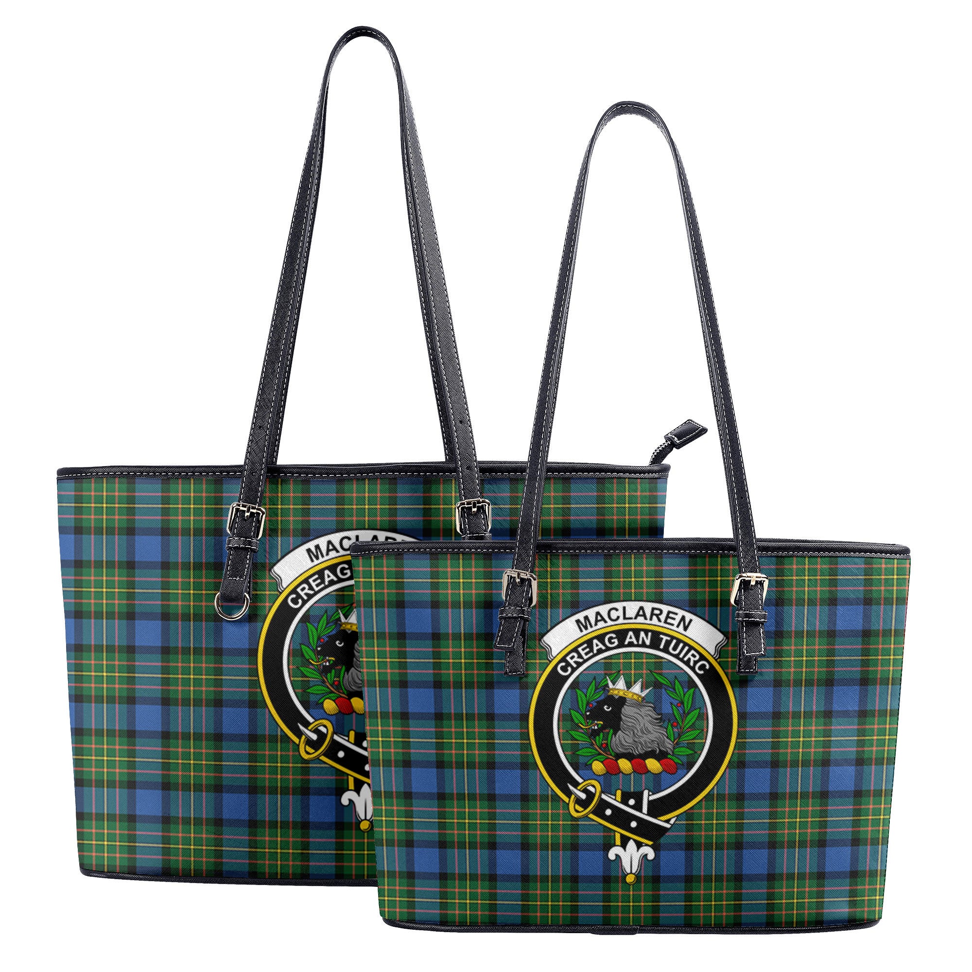 MacLaren Ancient Tartan Crest Leather Tote Bag