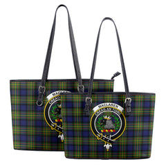 MacLaren Modern Tartan Crest Leather Tote Bag