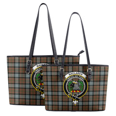 MacLaren Weathered Tartan Crest Leather Tote Bag