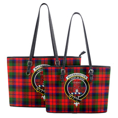 MacNaughten Tartan Crest Leather Tote Bag