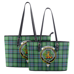 MacThomas Ancient Tartan Crest Leather Tote Bag