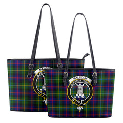 Malcolm (or MacCallum) Tartan Crest Leather Tote Bag