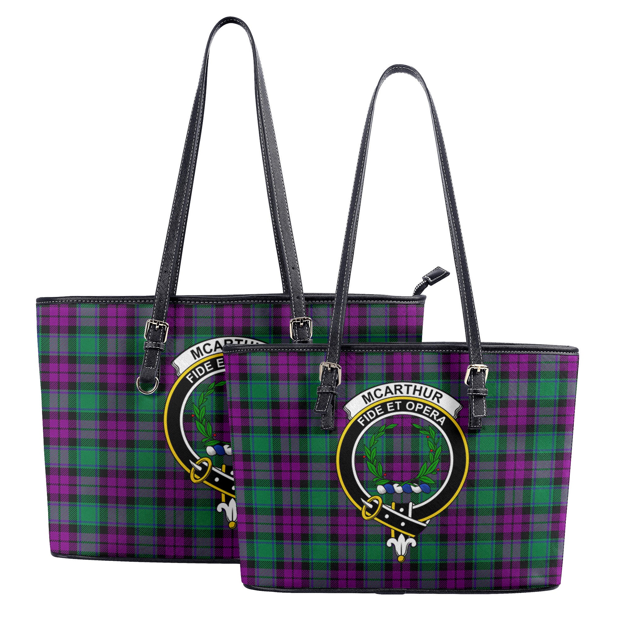 McArthur – Milton Tartan Crest Leather Tote Bag