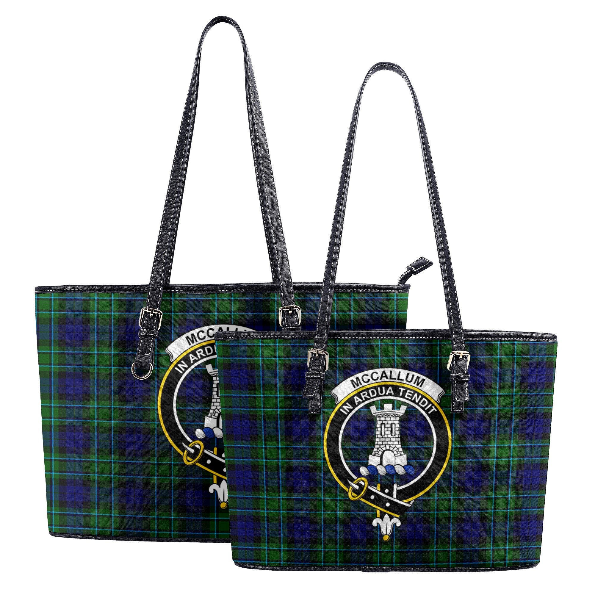 McCallum Modern Tartan Crest Leather Tote Bag