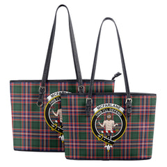 McFarlane Hunting Modern Tartan Crest Leather Tote Bag