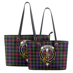 McLennan Modern Tartan Crest Leather Tote Bag