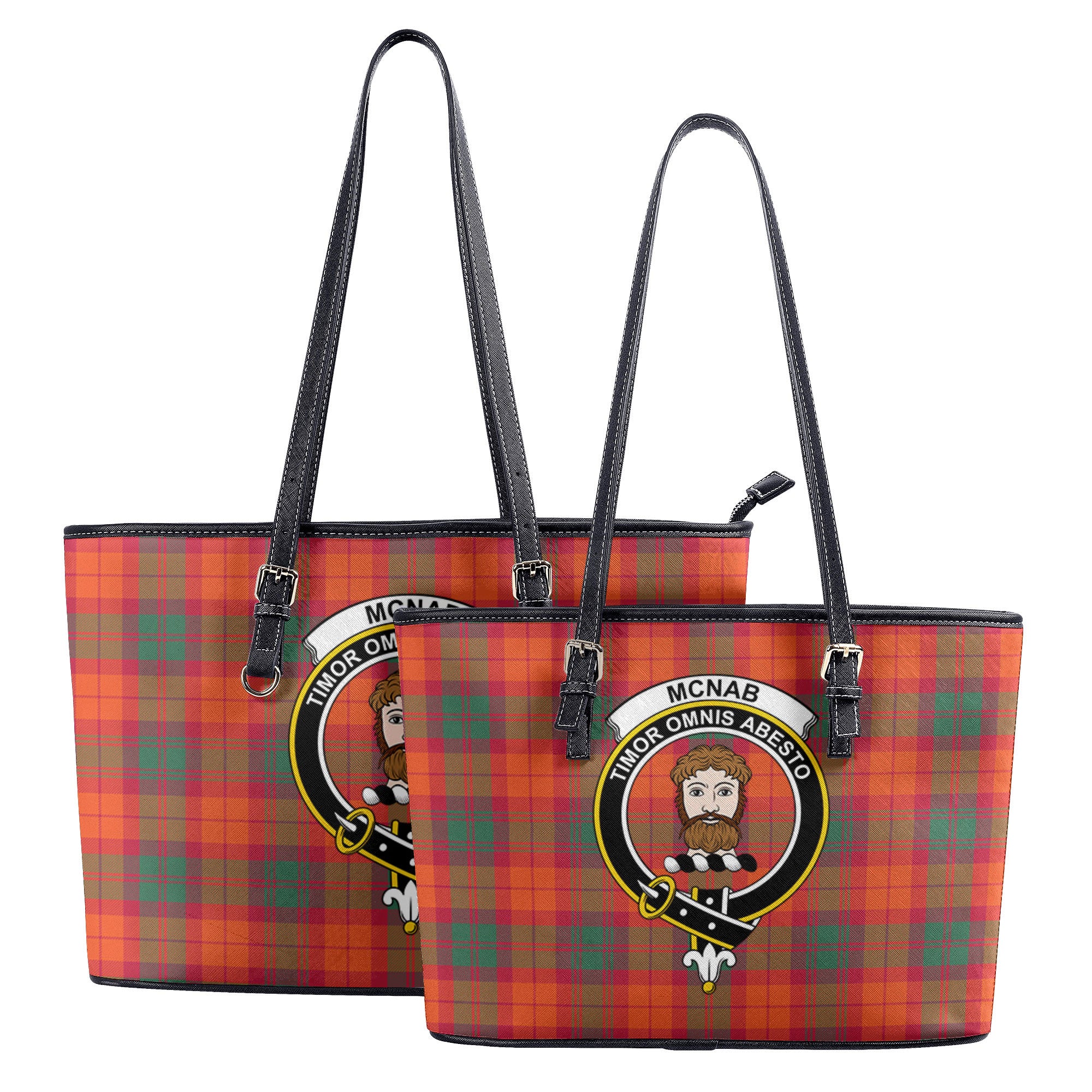 McNab Ancient Tartan Crest Leather Tote Bag