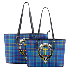 Mercer Modern Tartan Crest Leather Tote Bag