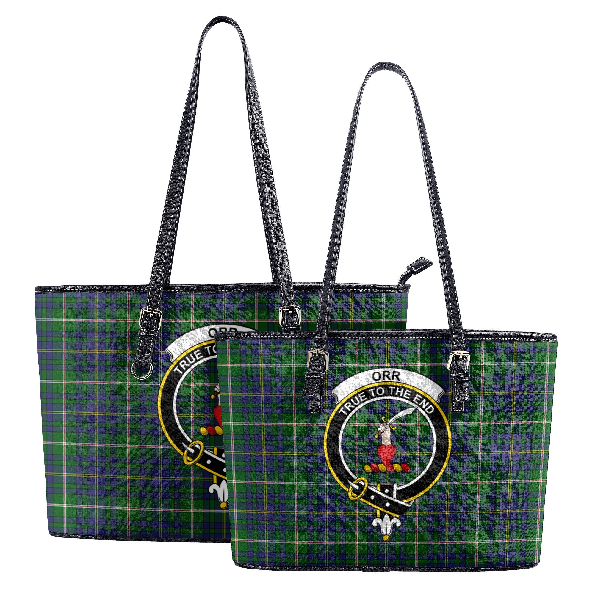 Orr Tartan Crest Leather Tote Bag