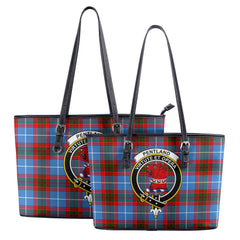 Pentland Tartan Crest Leather Tote Bag