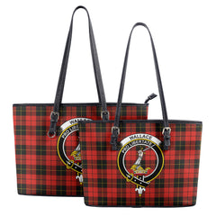 Wallace Weathered Tartan Crest Leather Tote Bag