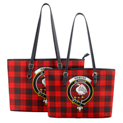 Wemyss Modern Tartan Crest Leather Tote Bag