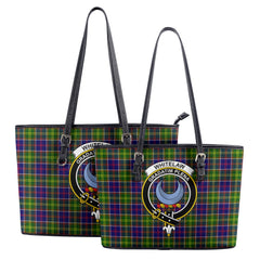 Whitelaw Tartan Crest Leather Tote Bag