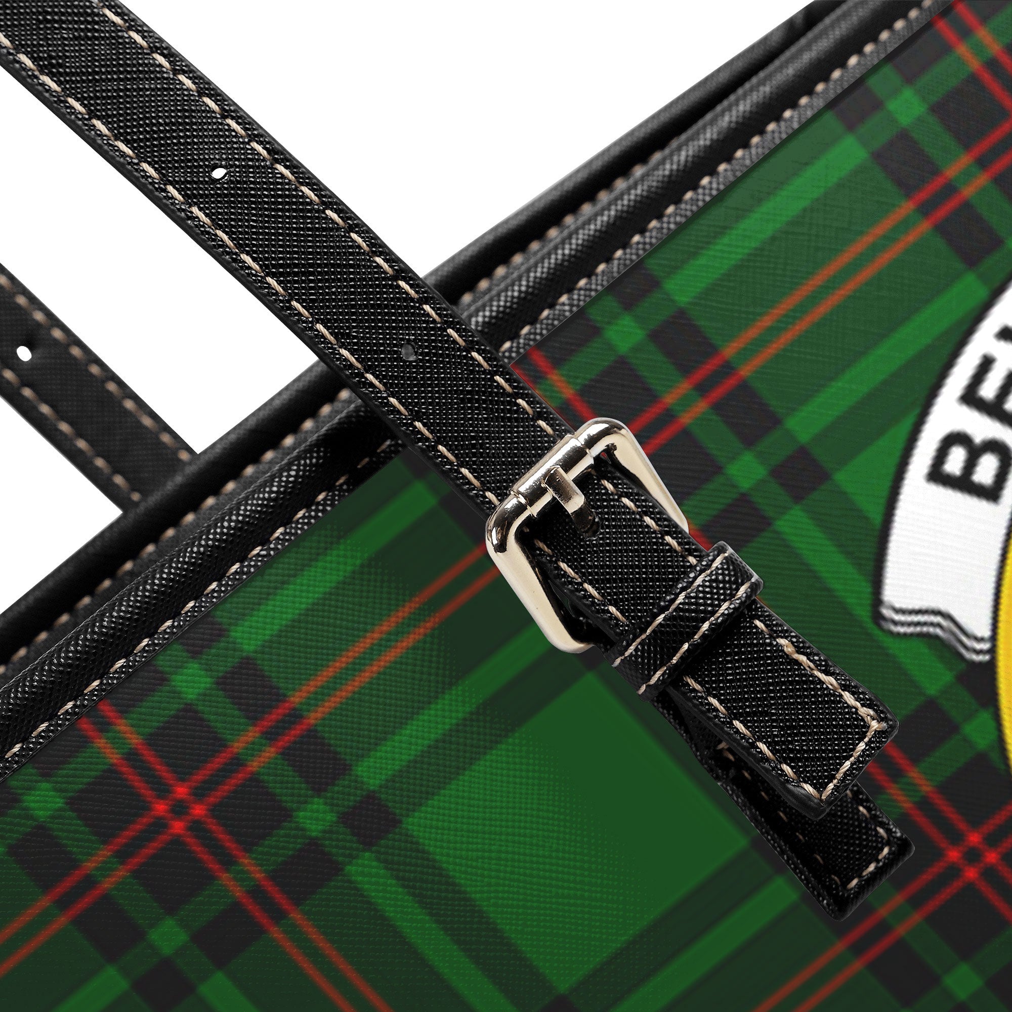 Beveridge Tartan Crest Leather Tote Bag