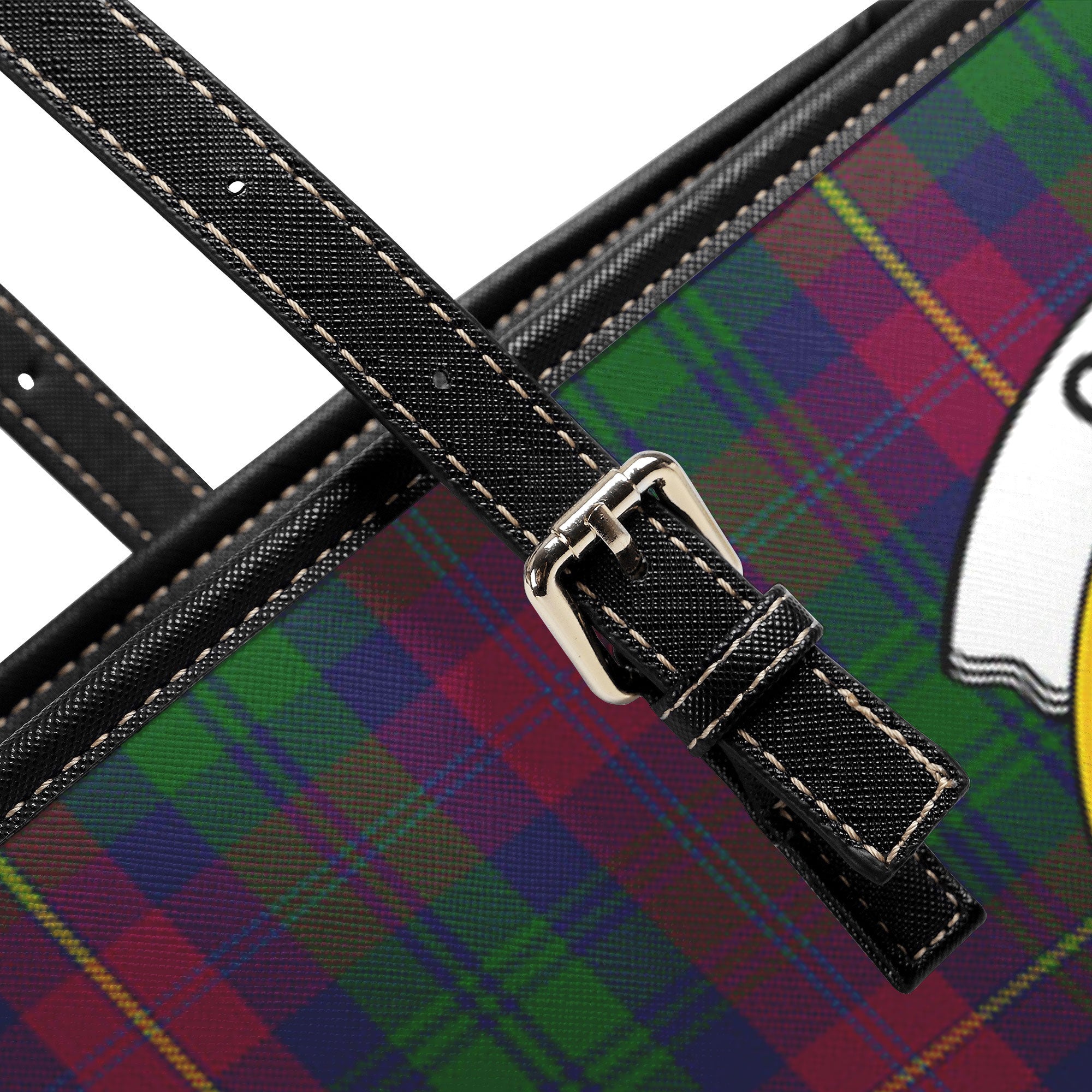 Cairns Tartan Crest Leather Tote Bag