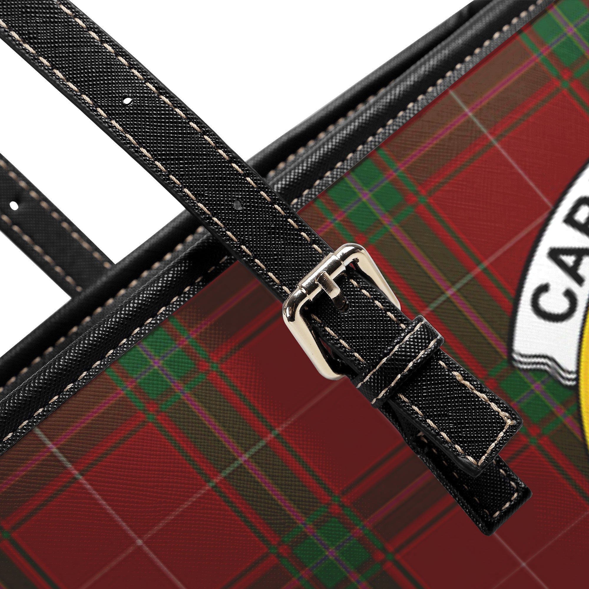 Carruthers Tartan Crest Leather Tote Bag