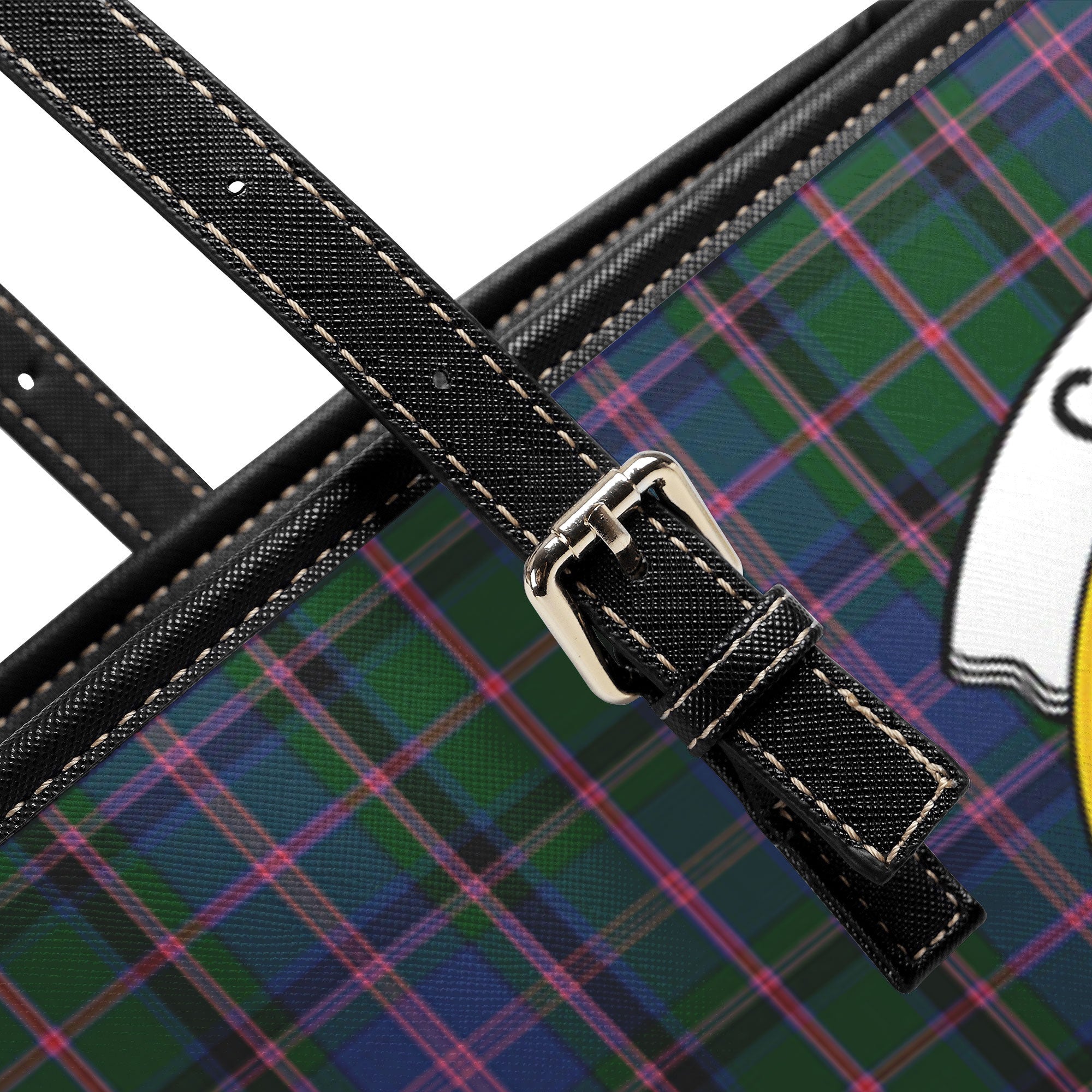 Cooper Tartan Crest Leather Tote Bag