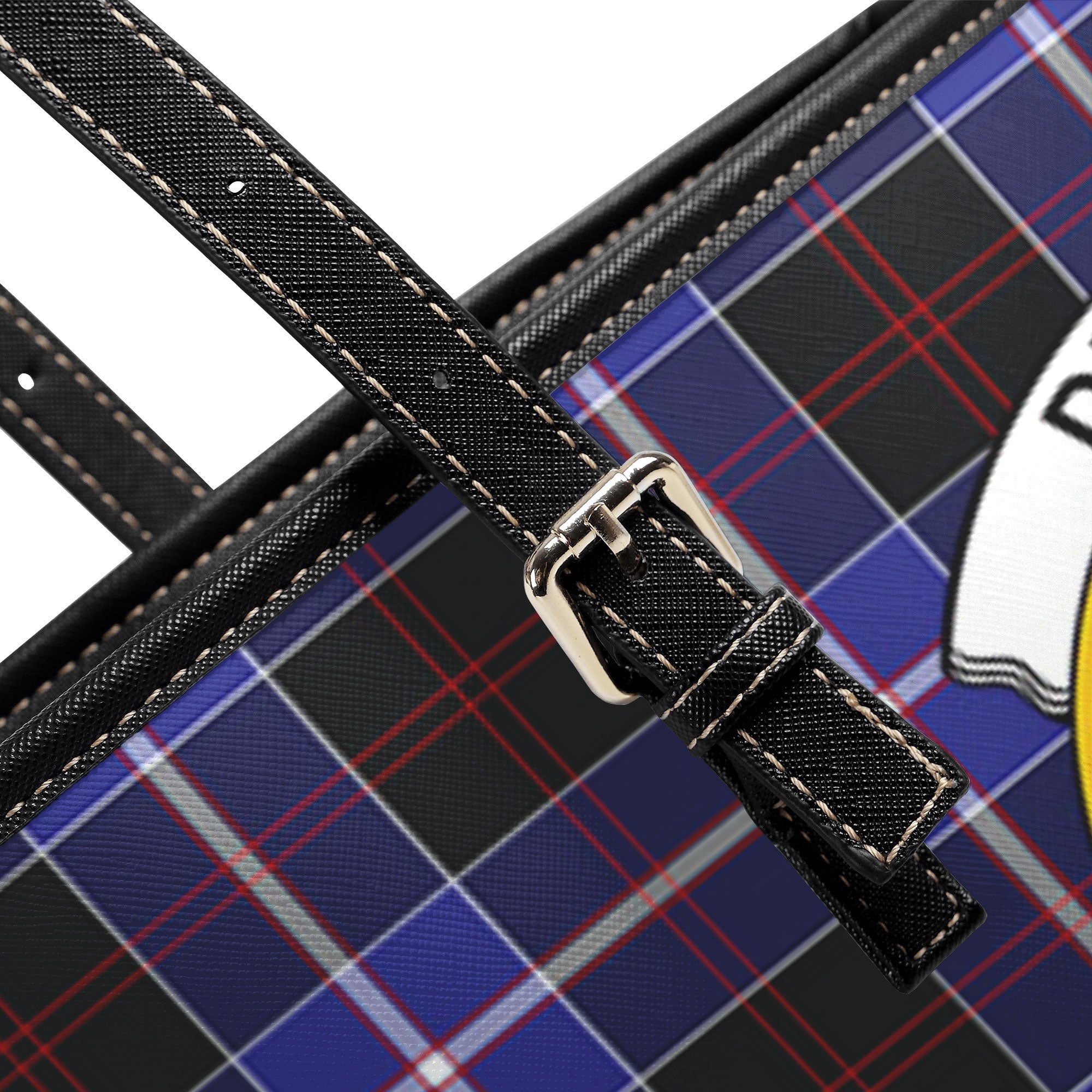 Dunlop Modern Tartan Crest Leather Tote Bag