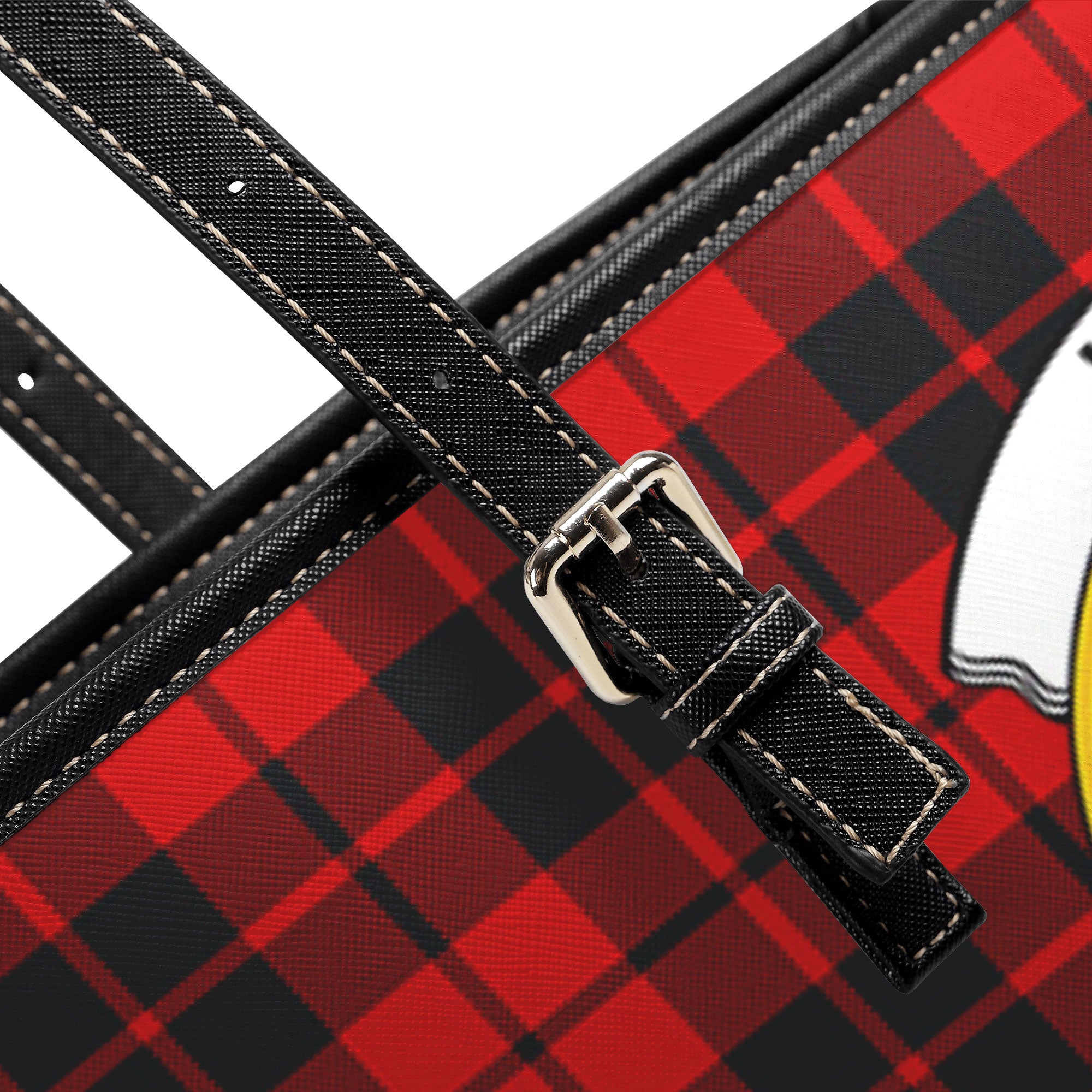 Hogg Tartan Crest Leather Tote Bag