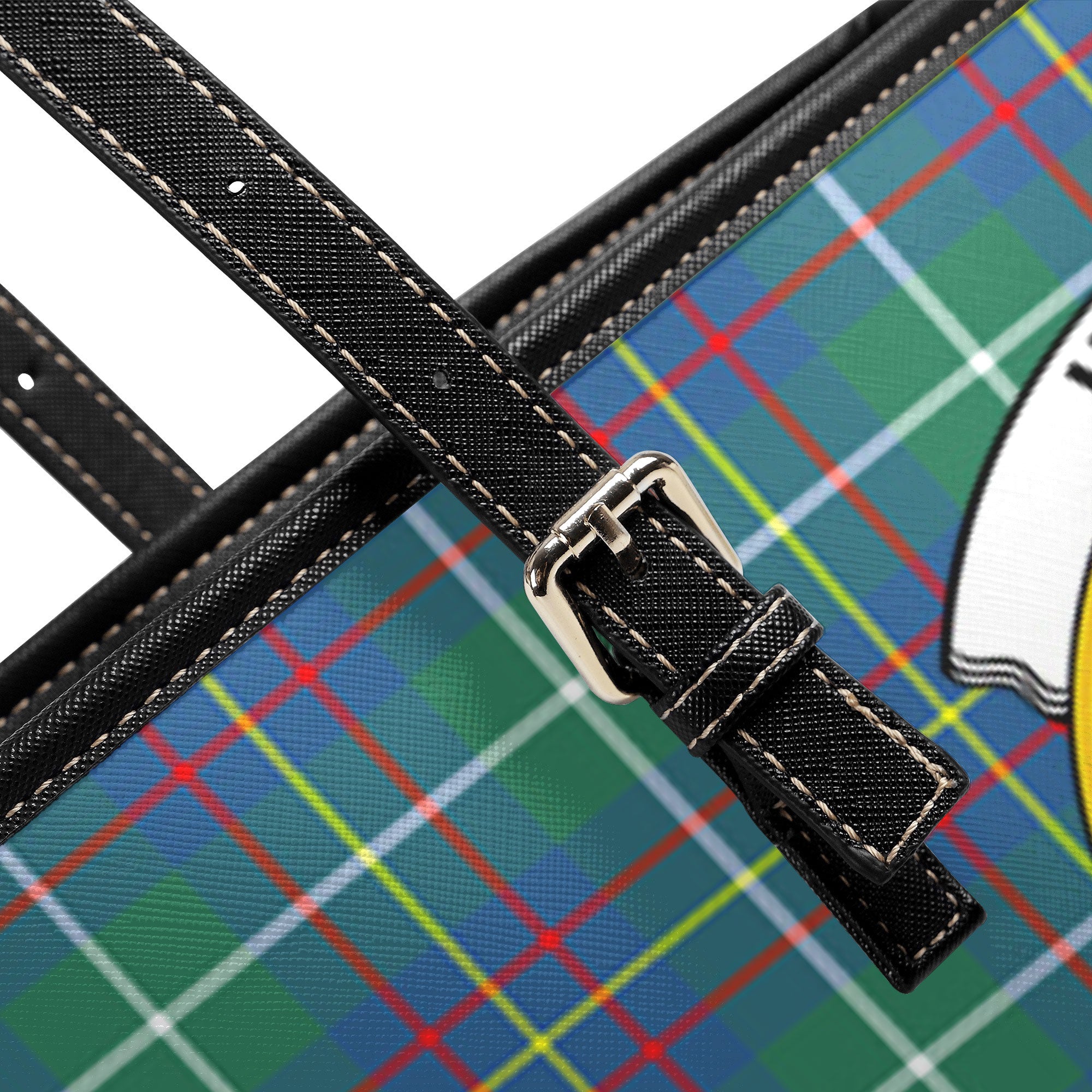 Inglis Ancient Tartan Crest Leather Tote Bag