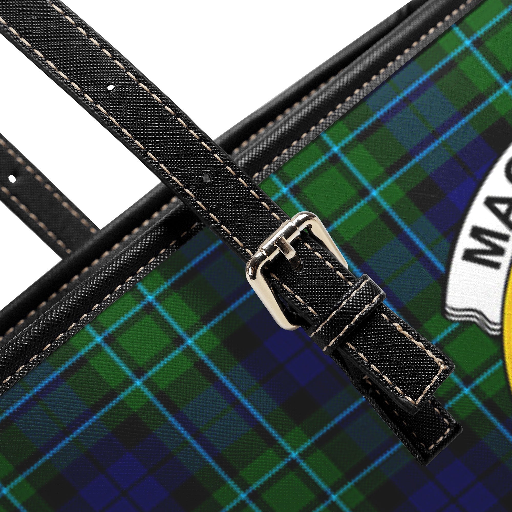 MacCallum Modern Tartan Crest Leather Tote Bag