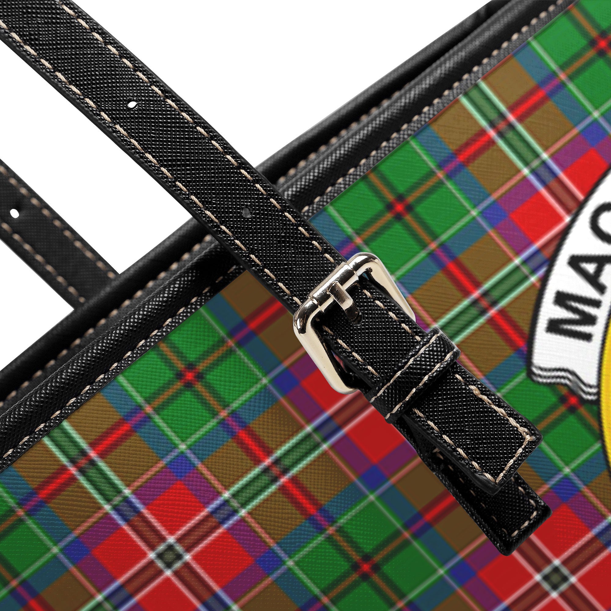 MacCulloch (McCulloch) Tartan Crest Leather Tote Bag